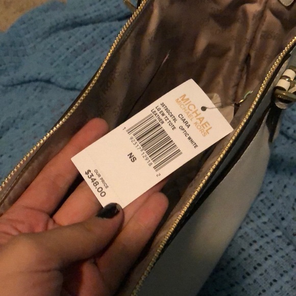 Michael Kors Ciara Optic White Tote - Picture 3 of 4